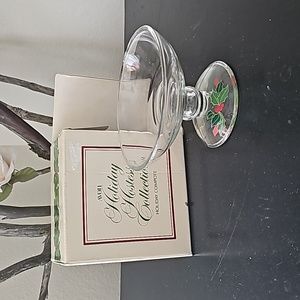 1981 Avon Hostess Collection Holiday Holly Berry Compote Tub A